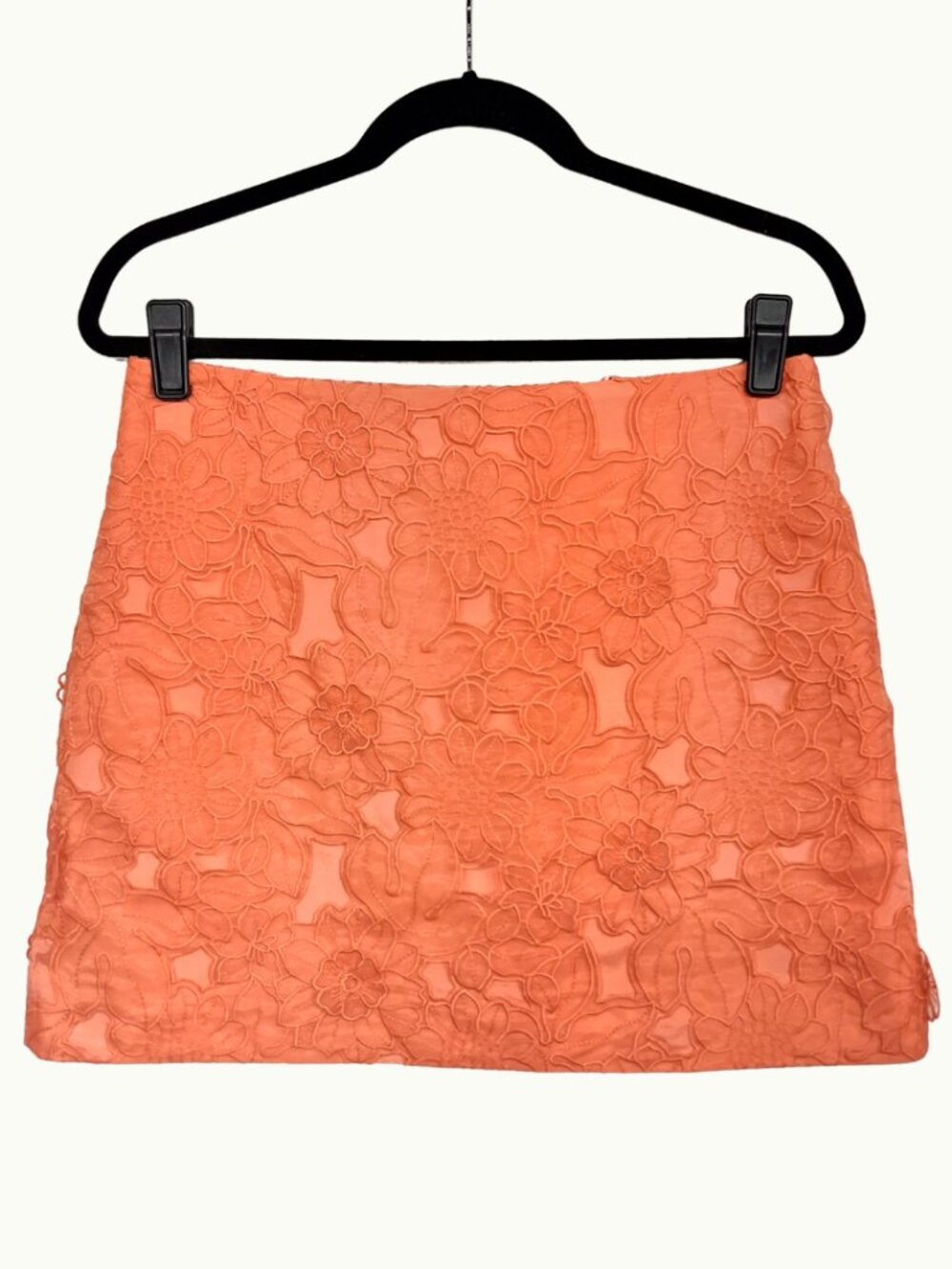 J. CREW Orange Floral Mini Skirt Coral Lattice Feminine 6 Small